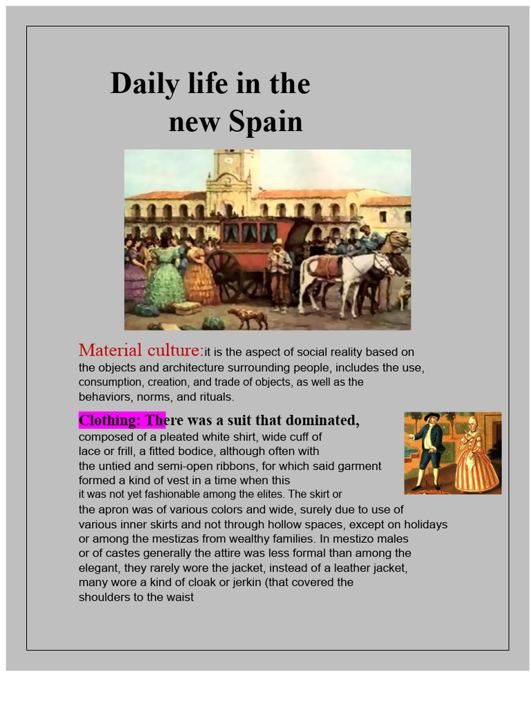 Daily Life and Culture in New Spain | PDF | New Spain | Clothing