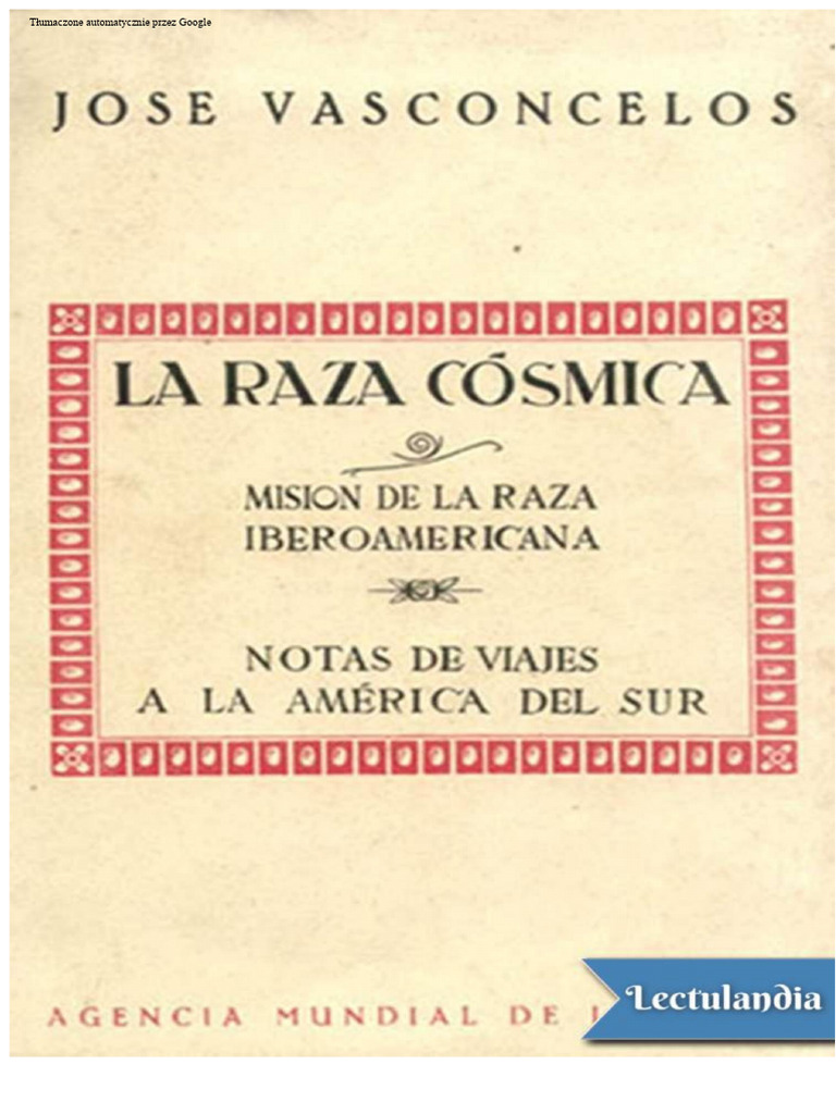 Rasa Kosmiczna José Vasconcelosa | PDF
