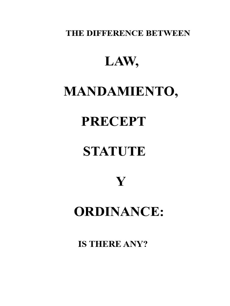 THE DIFFERENCE BETWEEN Commandment Precept | PDF | Ten Commandments ...