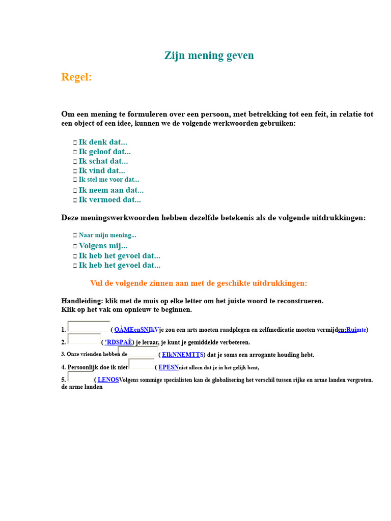 Je Mening Geven | PDF