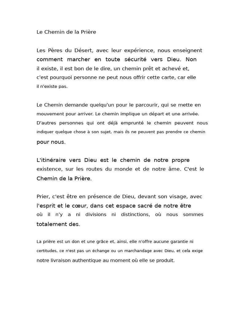 Le Chemin de la Prière chrétienne | PDF | Prière | Dieu