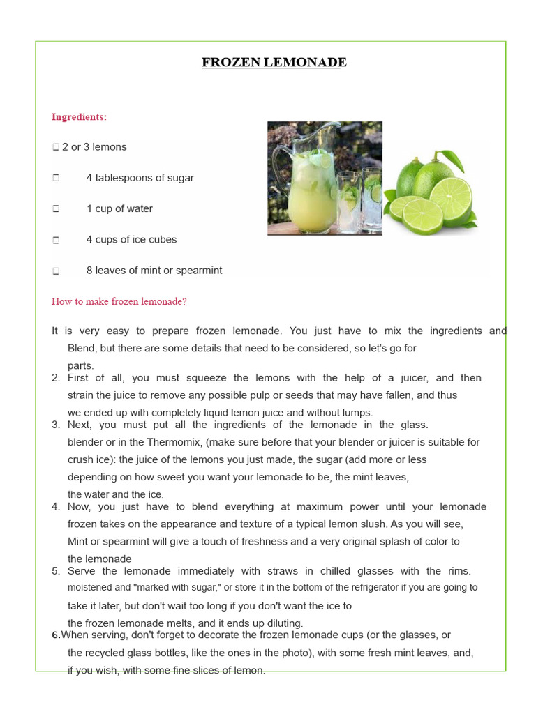 Frozen Lemonade | PDF