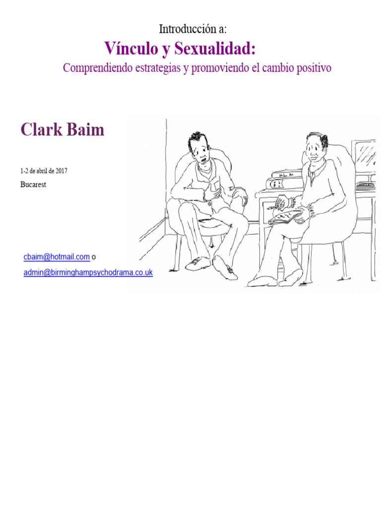 Bucarest Presentaciones sobre Apego y Sexualidad Clark Baim Abril 2017 ...