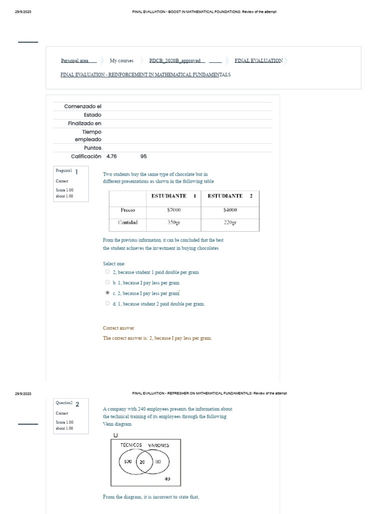 Final Evaluation on Mathematical Foundations | PDF | Area | Mathematics