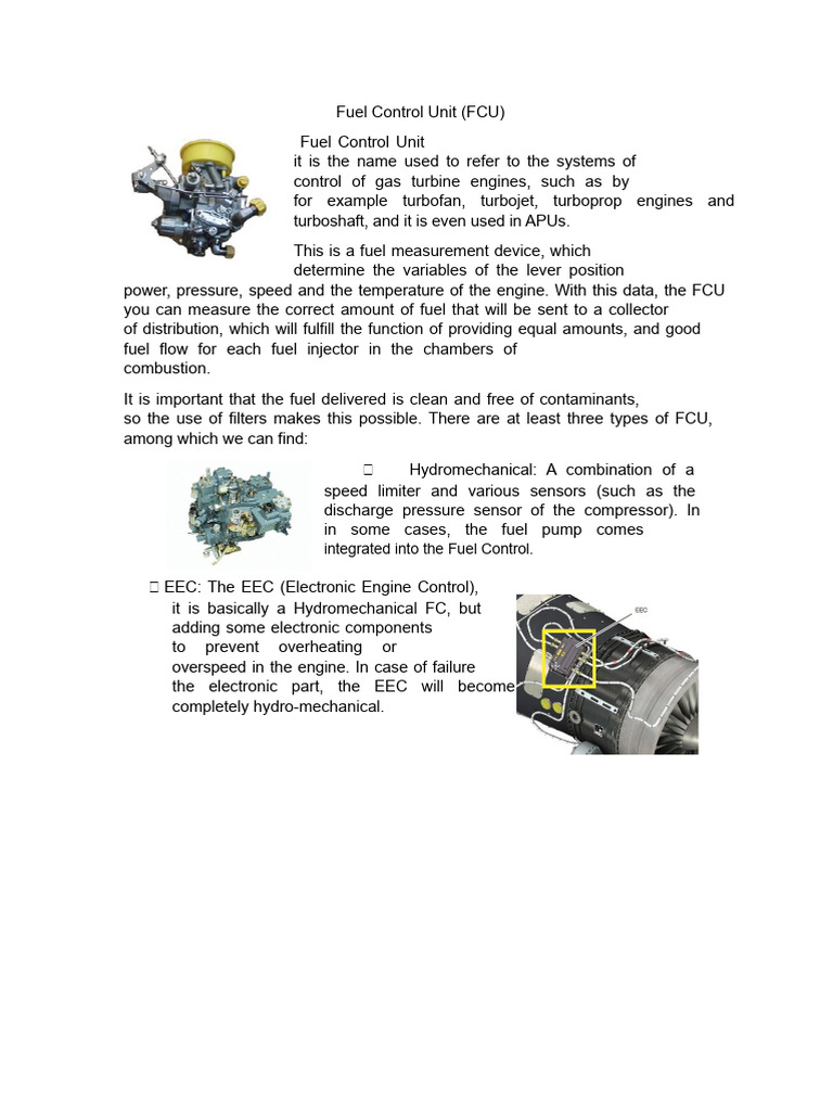 Fuel Control Unit Overview for Turbine Engines | PDF | Engines | Propulsion