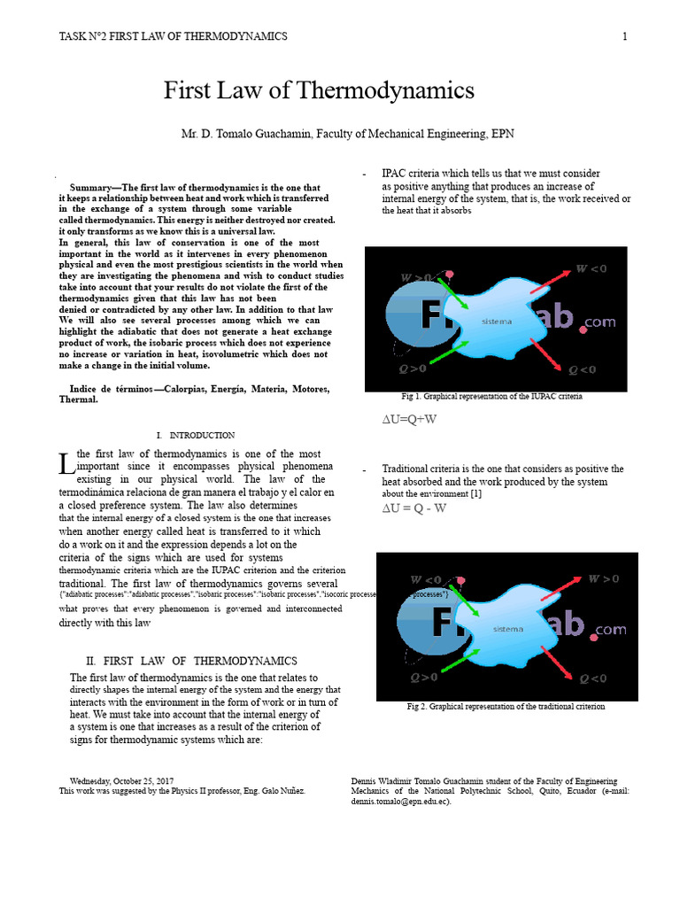 Understanding the First Law of Thermodynamics | PDF | Heat | Gases