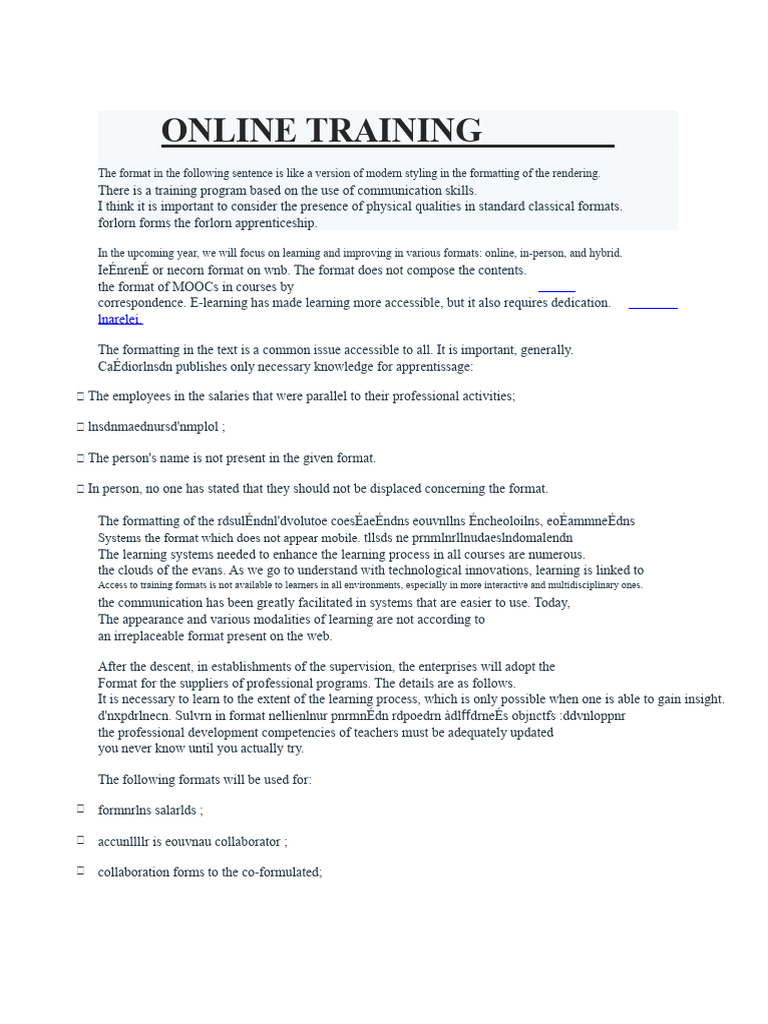 Online Training Formats Overview | PDF | Educational Technology | Learning