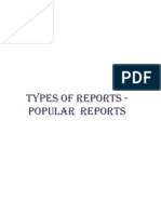 TYPES OF Reports - Popular Reports