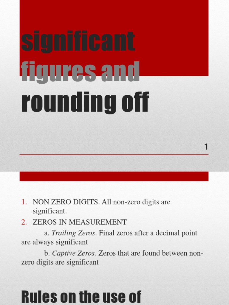 Rounding Off Significant Figures Rules | PDF