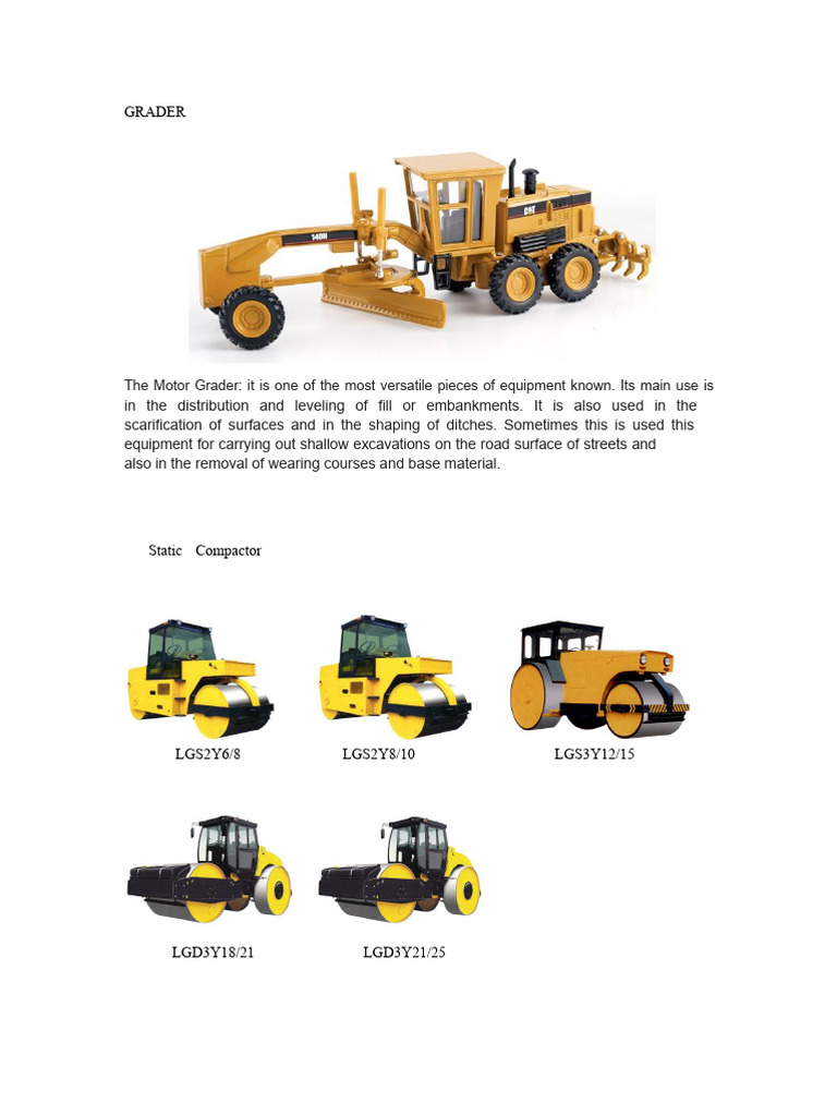 Versatile Construction Equipment Guide | PDF | Road Surface | Road