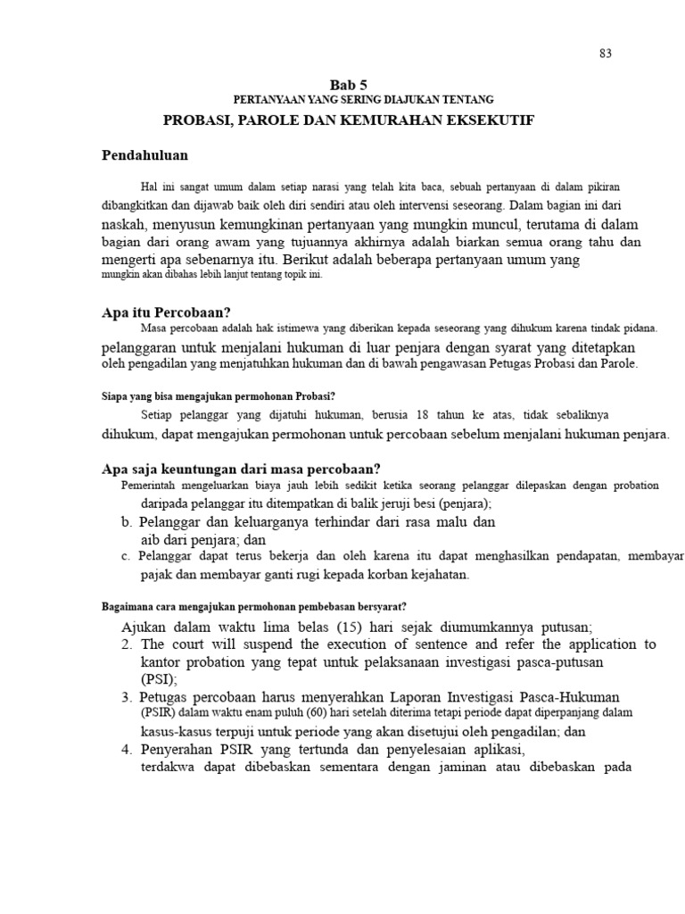 Pertanyaan Umum tentang Probasi dan Parole | PDF