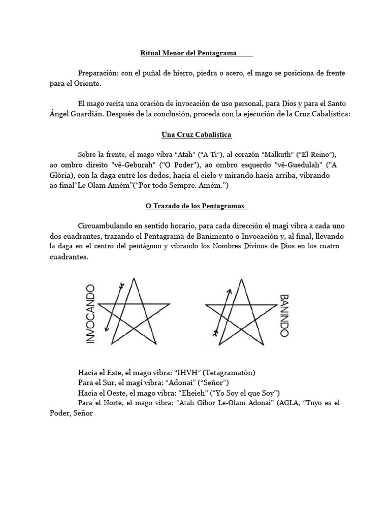 Ritual Menor del Pentagrama: Guía Práctica | PDF