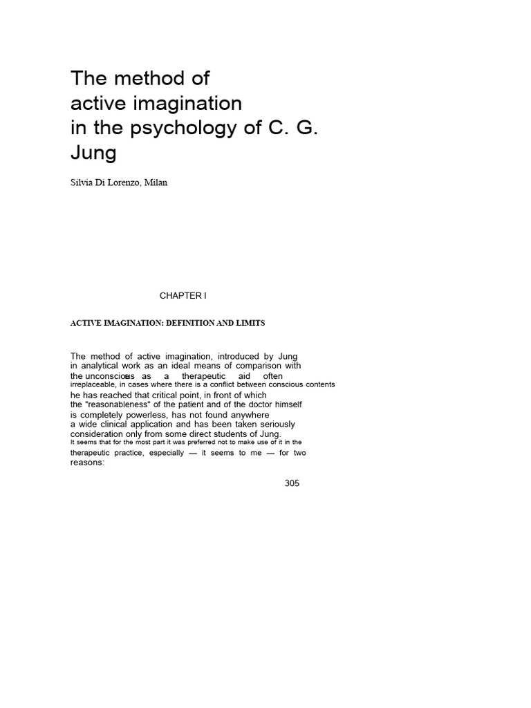 Active Imagination by Jung | PDF | Carl Jung | Unconscious Mind