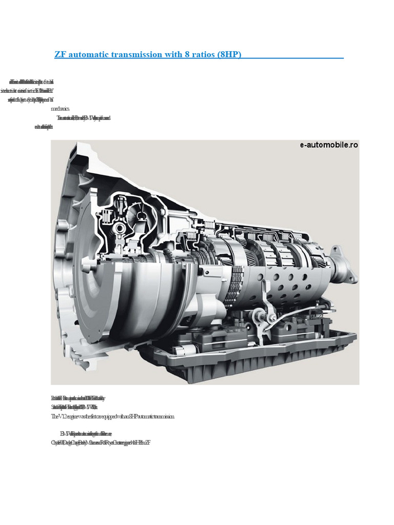 ZF 8HP Automatic Transmission Overview | PDF | Automatic Transmission ...