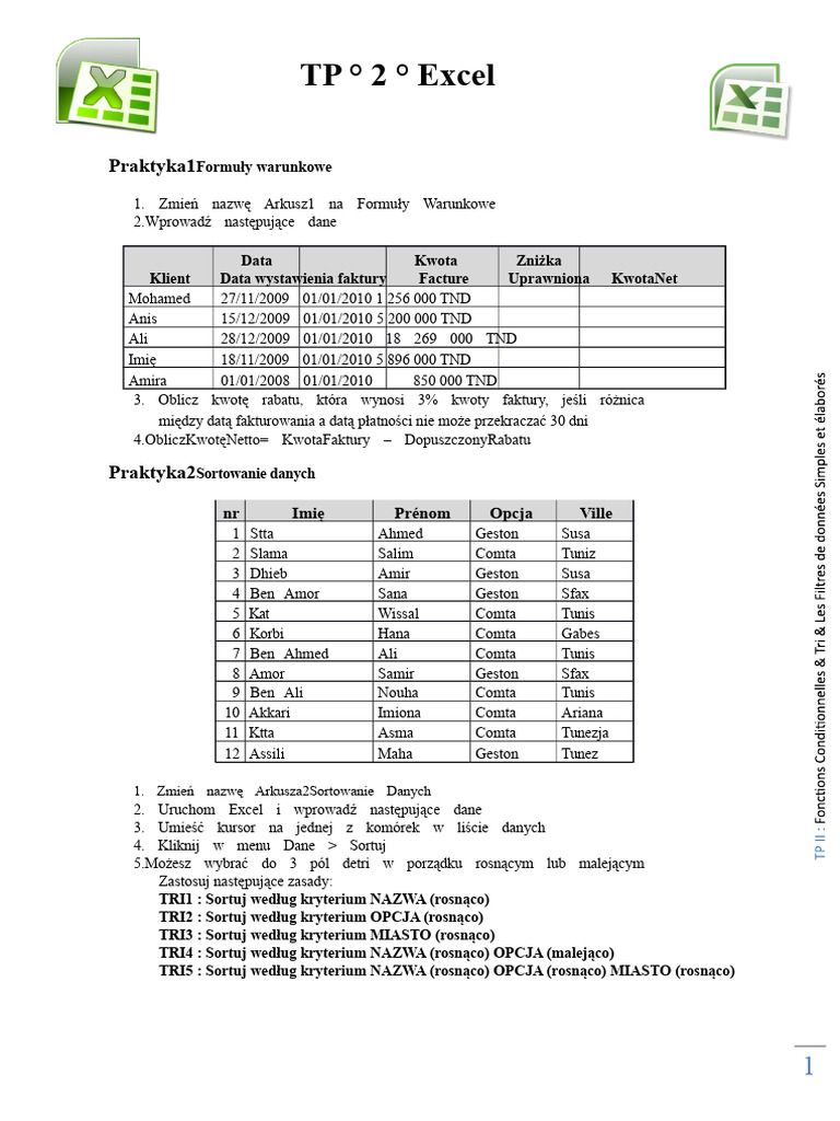 TP 2 Excel | PDF
