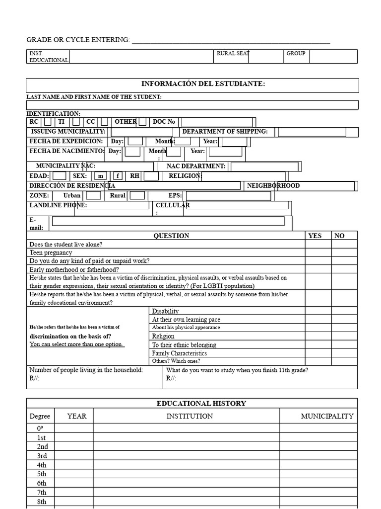 PRE-ENROLLMENT & SIMPADE Form | PDF | Discrimination