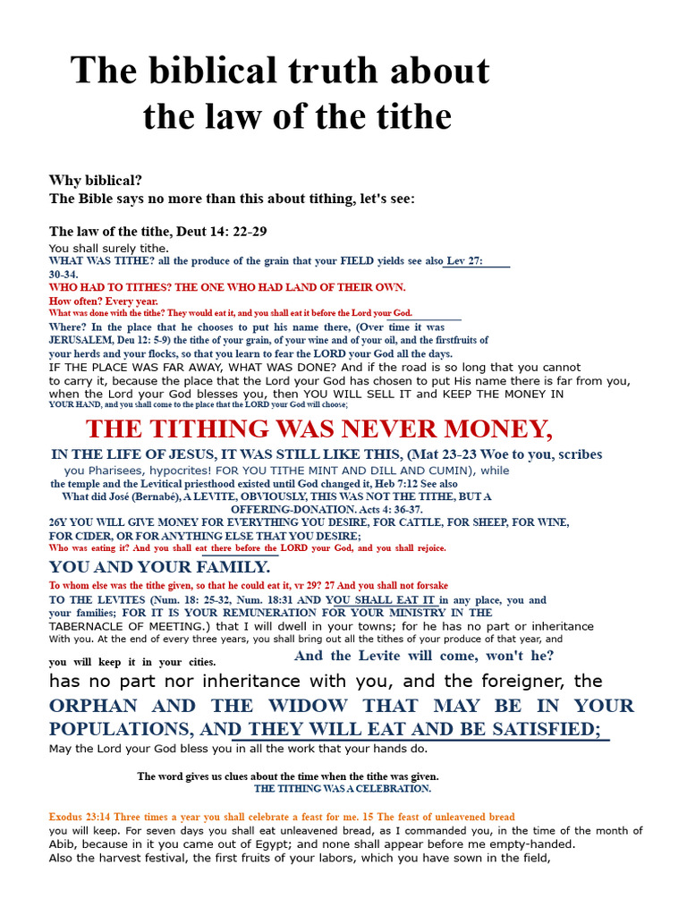 Biblical Insights on Tithing Laws | PDF