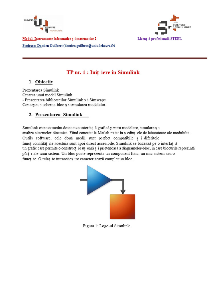 TP1 - Inițiere În Simulink | PDF