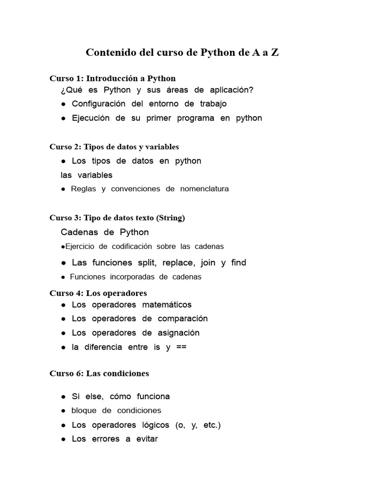 Curso Completo de Python A a Z | PDF | Python (lenguaje de programación ...