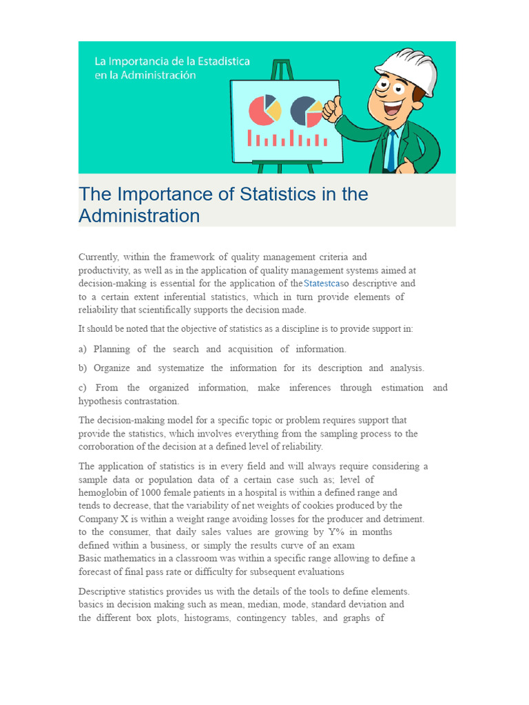 Role of Statistics in Administration | PDF | Statistics | Statistical ...