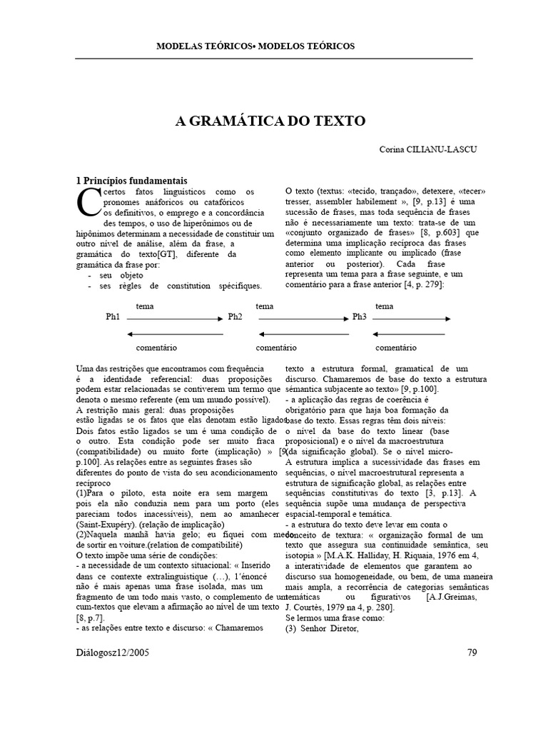 Gramática do Texto: Estruturas e Relações | PDF | Gramática | Discurso