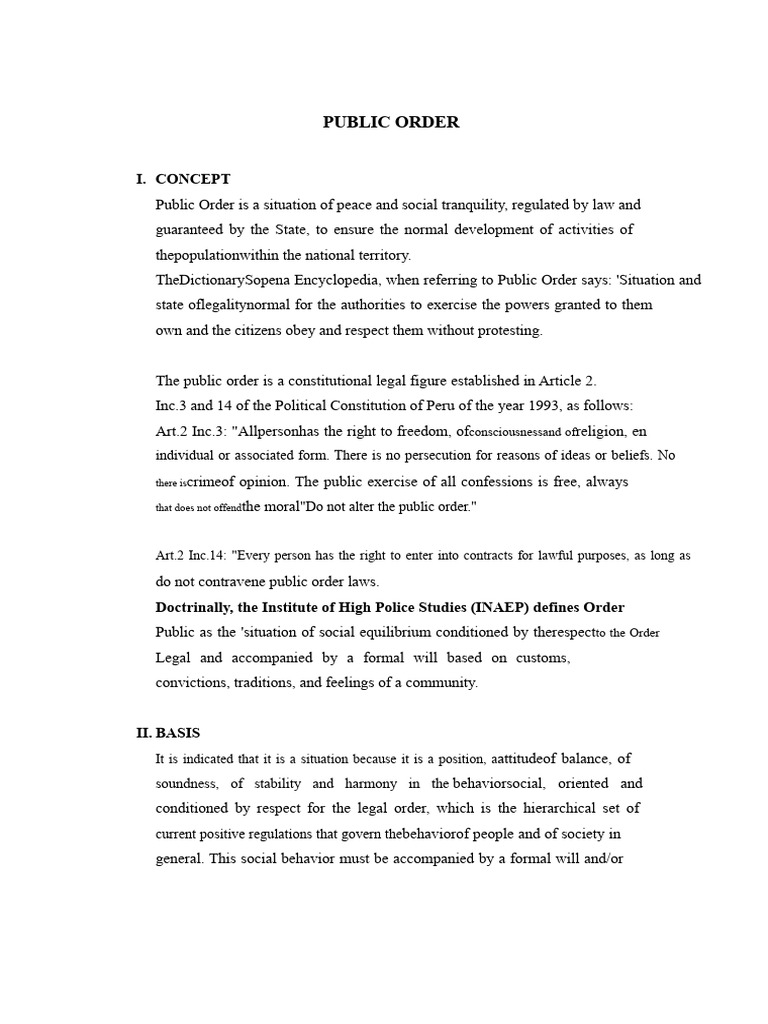 Understanding Public Order in Peru | PDF | National Security | Peace