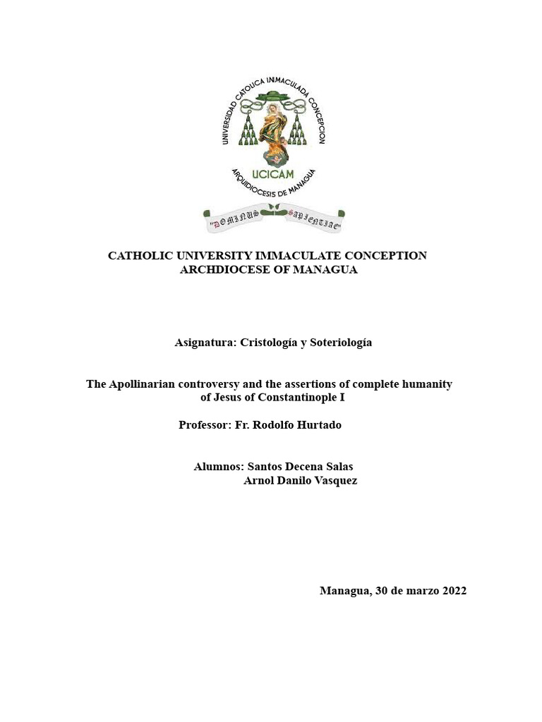 Christological Schemes: Logos-sarx vs Logos-anthropos | PDF ...