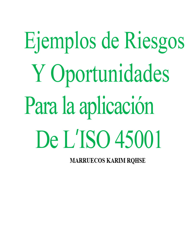 Riesgos y Oportunidades en ISO 45001 | PDF | Valores | Riesgo