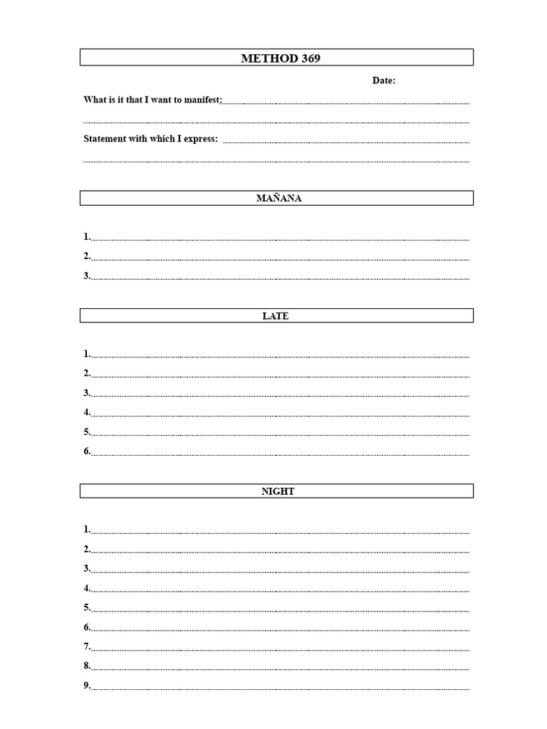 Manifestation Method 369 Guide | PDF