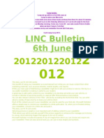 Bulletin 6th June 2012