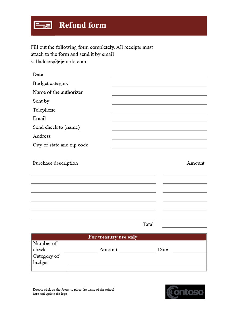 Refund Request Form Template | PDF