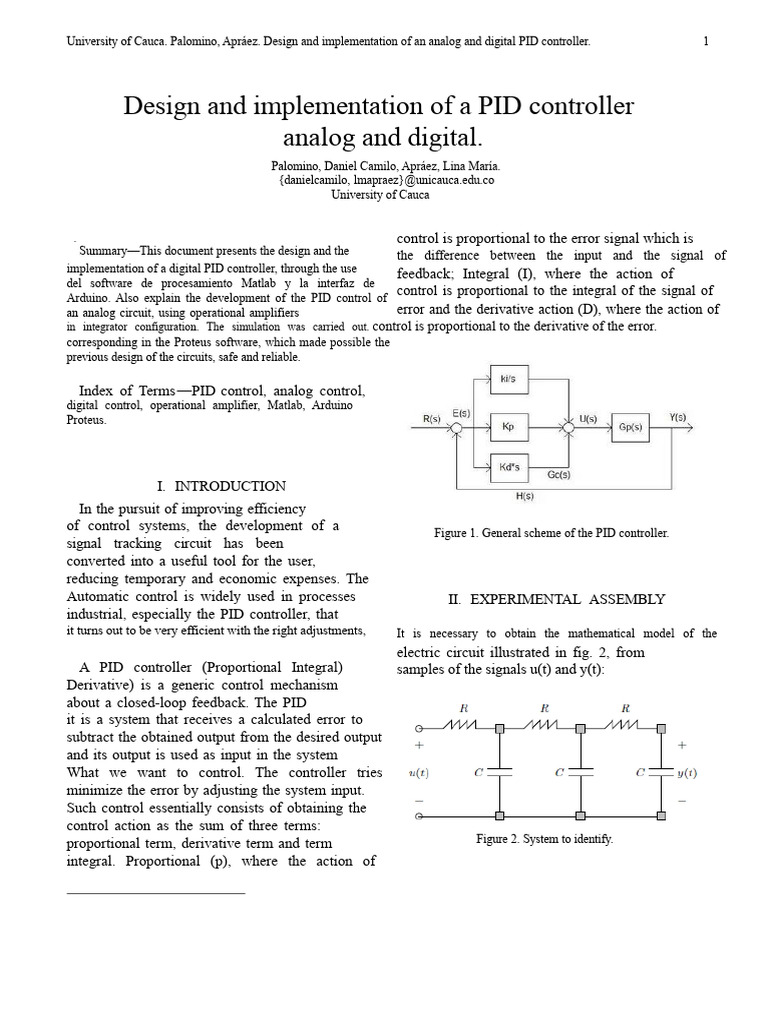PID Controller Design: Analog & Digital | PDF | Analogue Electronics ...
