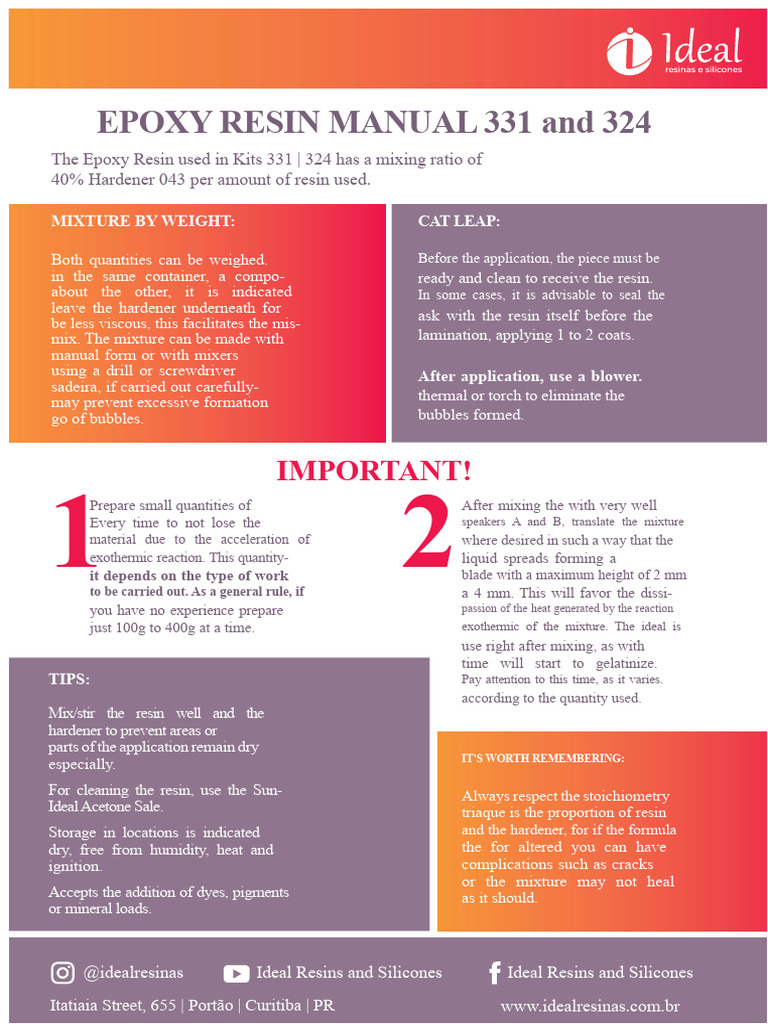 Epoxy Resin Mixing and Application Guide | PDF | Epoxy | Resin
