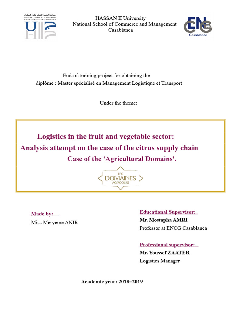 Citrus Cold Chain Logistics Analysis | PDF | Logistics | Transport