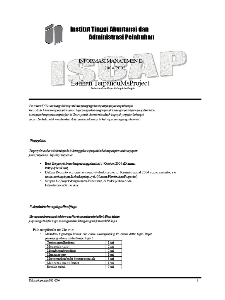 Latihan MS Project | PDF