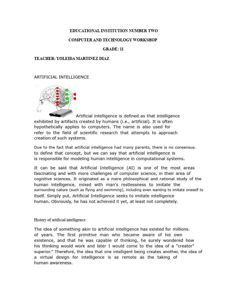 Workshop Grade 11 | PDF | Artificial Intelligence | Intelligence (AI ...
