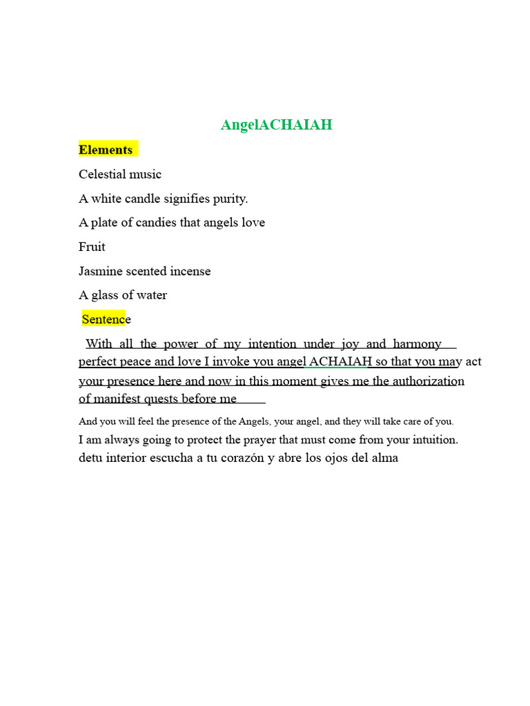 Angel Achaiah Prayer | PDF