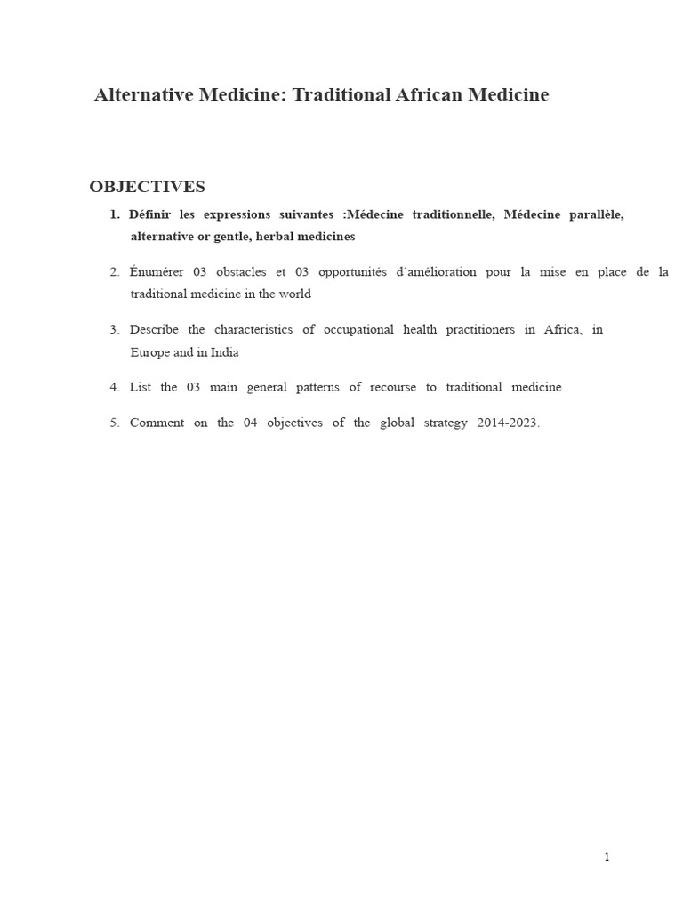 Traditional African Medicine Overview | PDF | Alternative Medicine ...