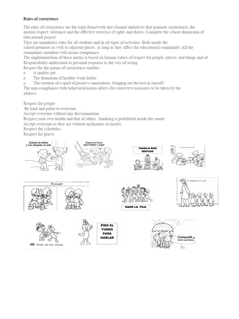 Essential Rules of Coexistence in Schools | PDF