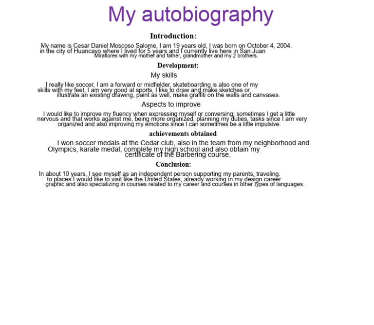 My Autobiography | PDF