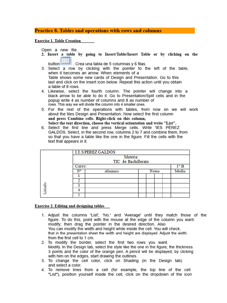 Table Creation and Editing Guide | PDF | Cursor (User Interface) | Software