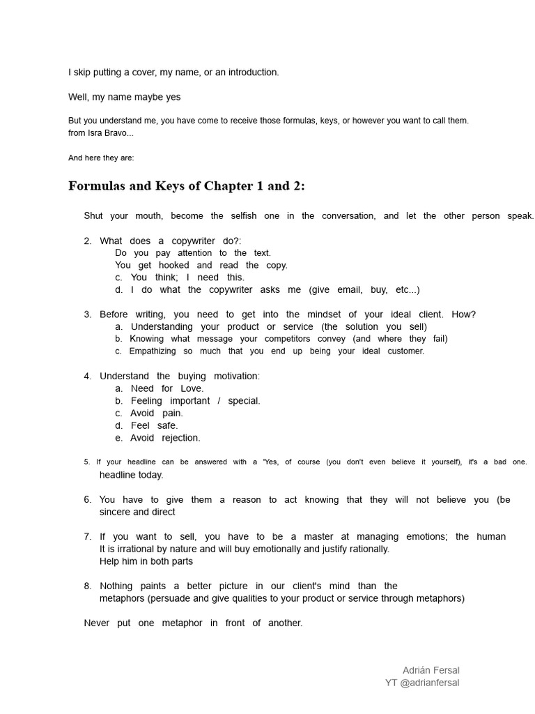 Copywriting Formulas and Strategies | PDF | Psychological Concepts ...