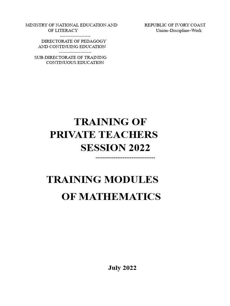 Private Teacher Math Training Modules | PDF | Rectangle | Mathematics