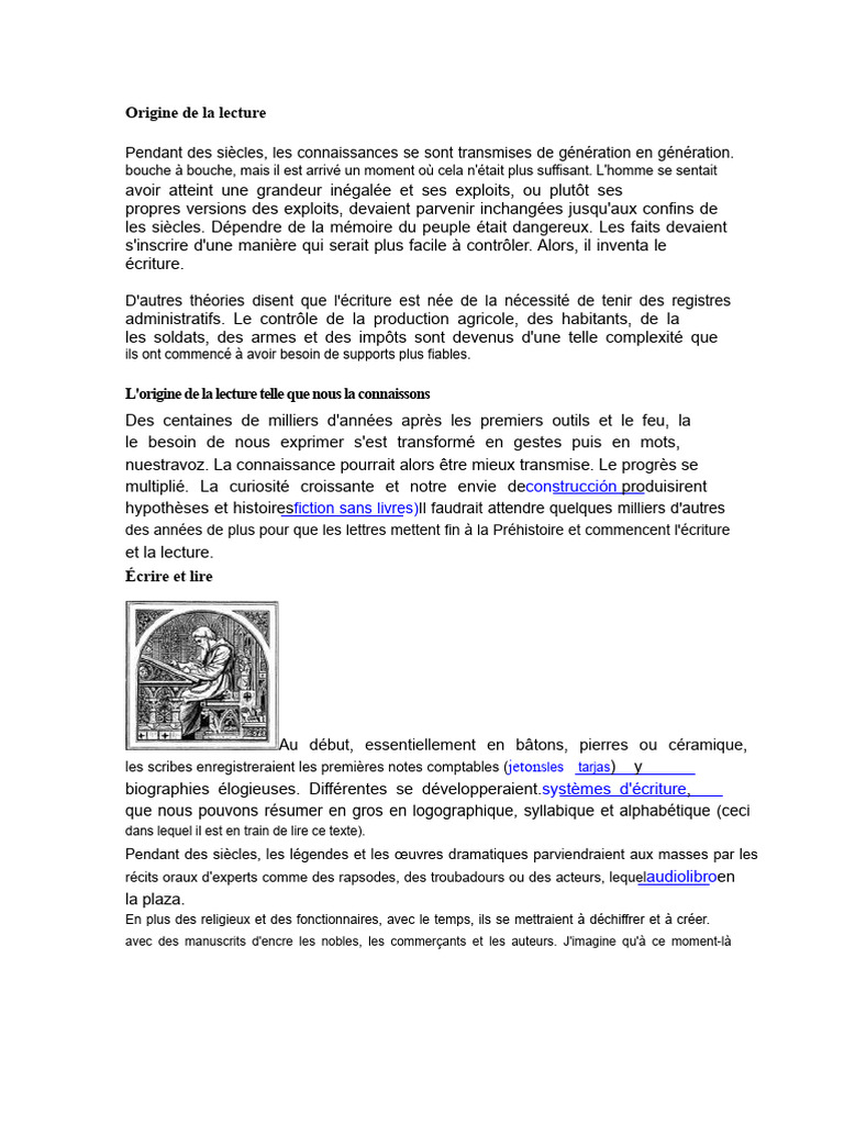 Origine et types de lecture expliqués | PDF | Écriture | Communication ...