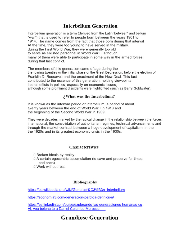 Understanding the Interbellum Generation | PDF