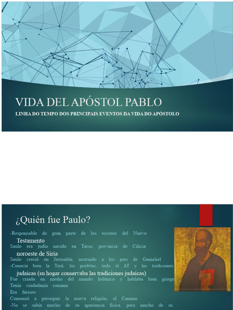 Cronología de la Vida del Apóstol Pablo | PDF | Pablo el apóstol | Bernabé