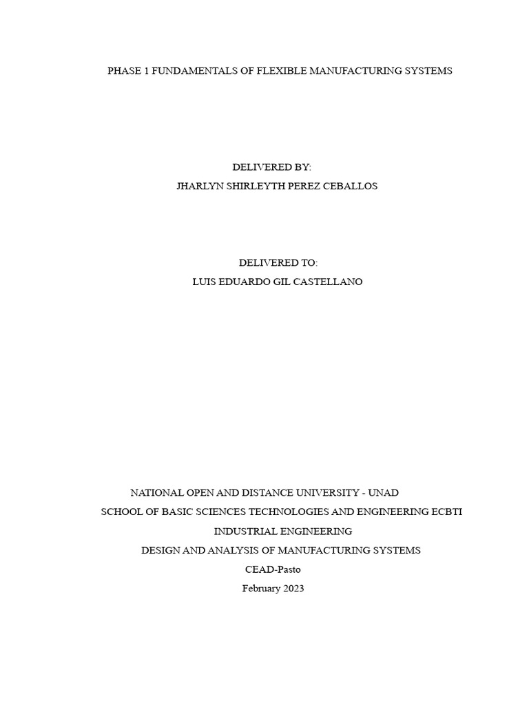 Phase 1 Fundamentals of Flexible Manufacturing Systems | PDF