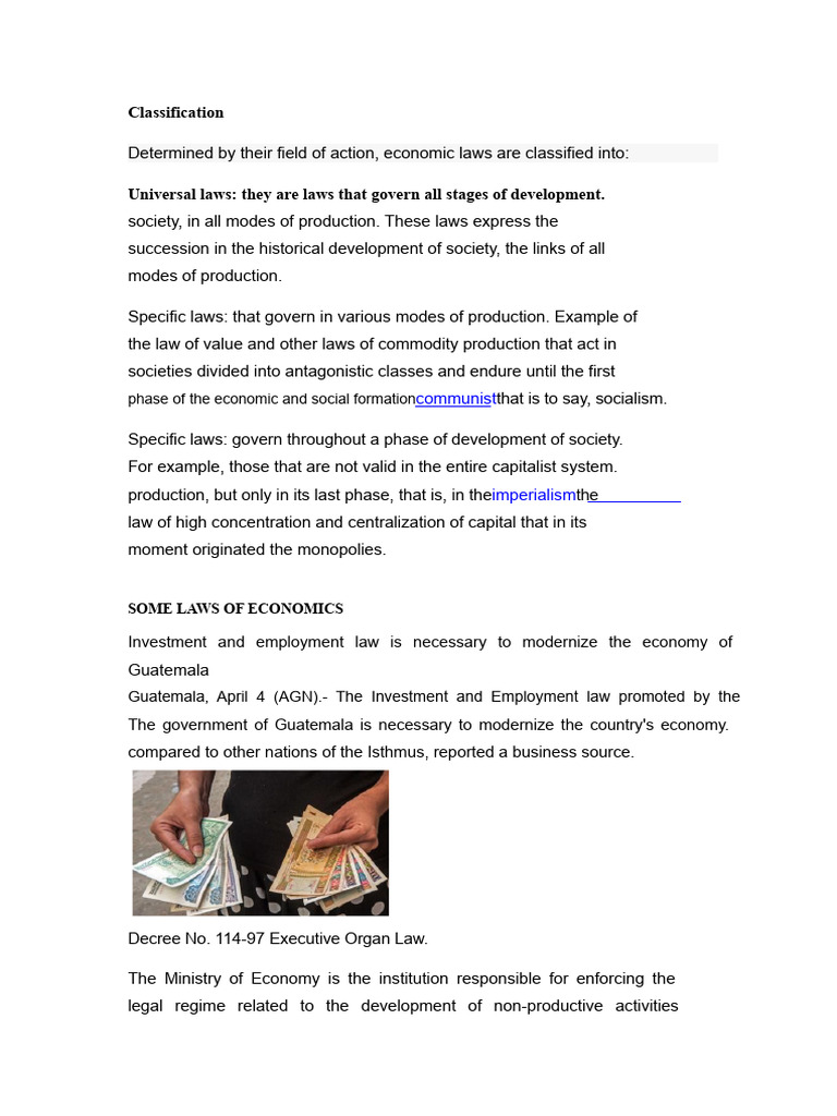 Classification of Economic Laws | PDF | Supply (Economics) | Goods