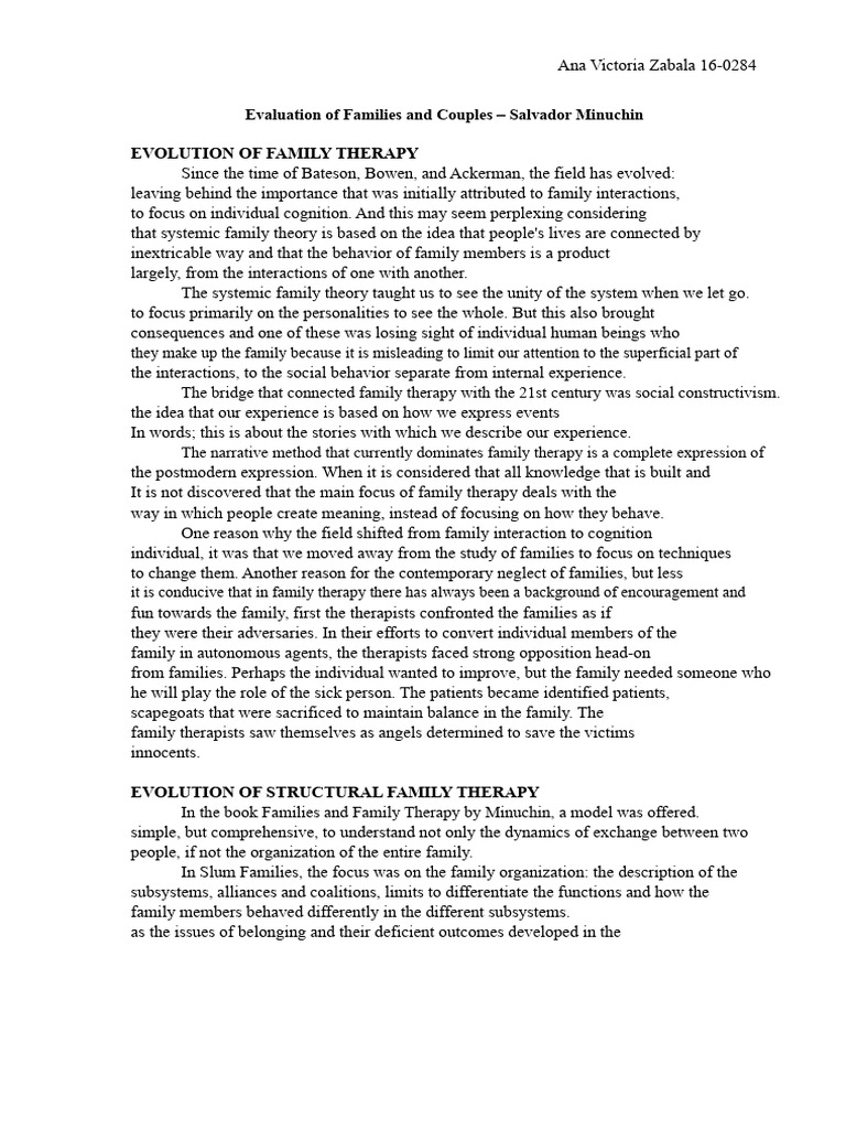 Evolution of Family Therapy Insights | PDF | Family Therapy | Psychotherapy