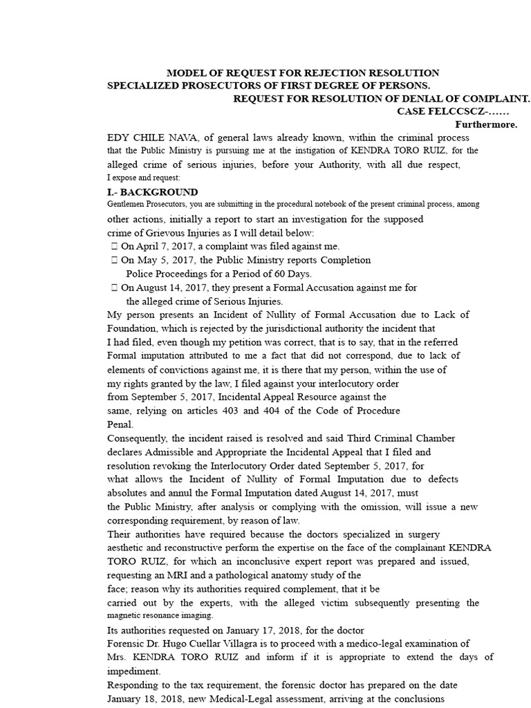 Request For Resolution of Denial of Complaint | PDF | Prosecutor ...